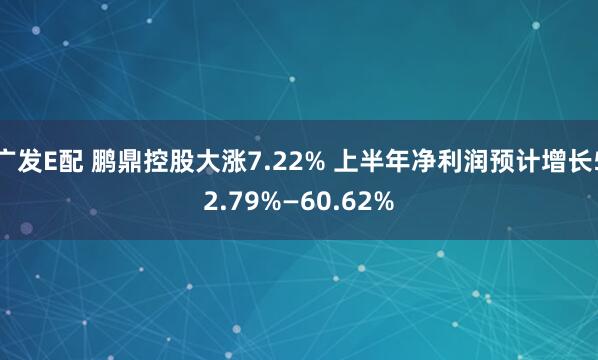广发E配 鹏鼎控股大涨7.22% 上半年净利润预计增长52.79%—60.62%